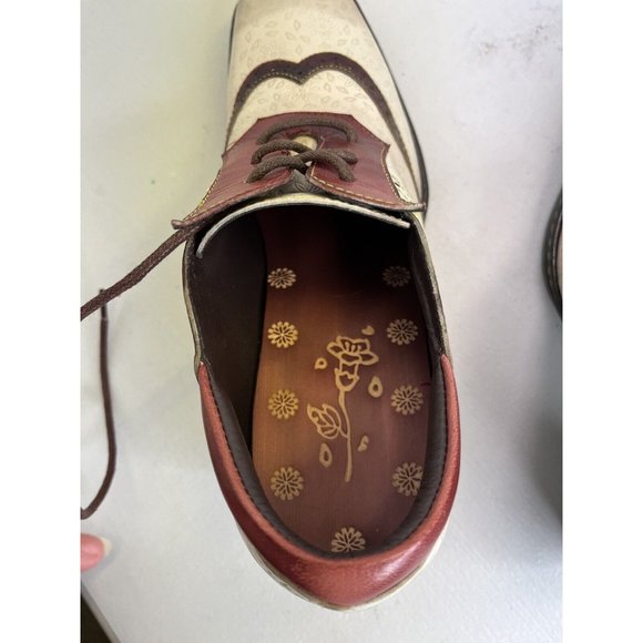 SOFFIA LEATHER FLORAL EMBOSSED ADELE LOW HEEL OXFORD SHOES Womens Size 5.5 EU 36 - Picture 6 of 14